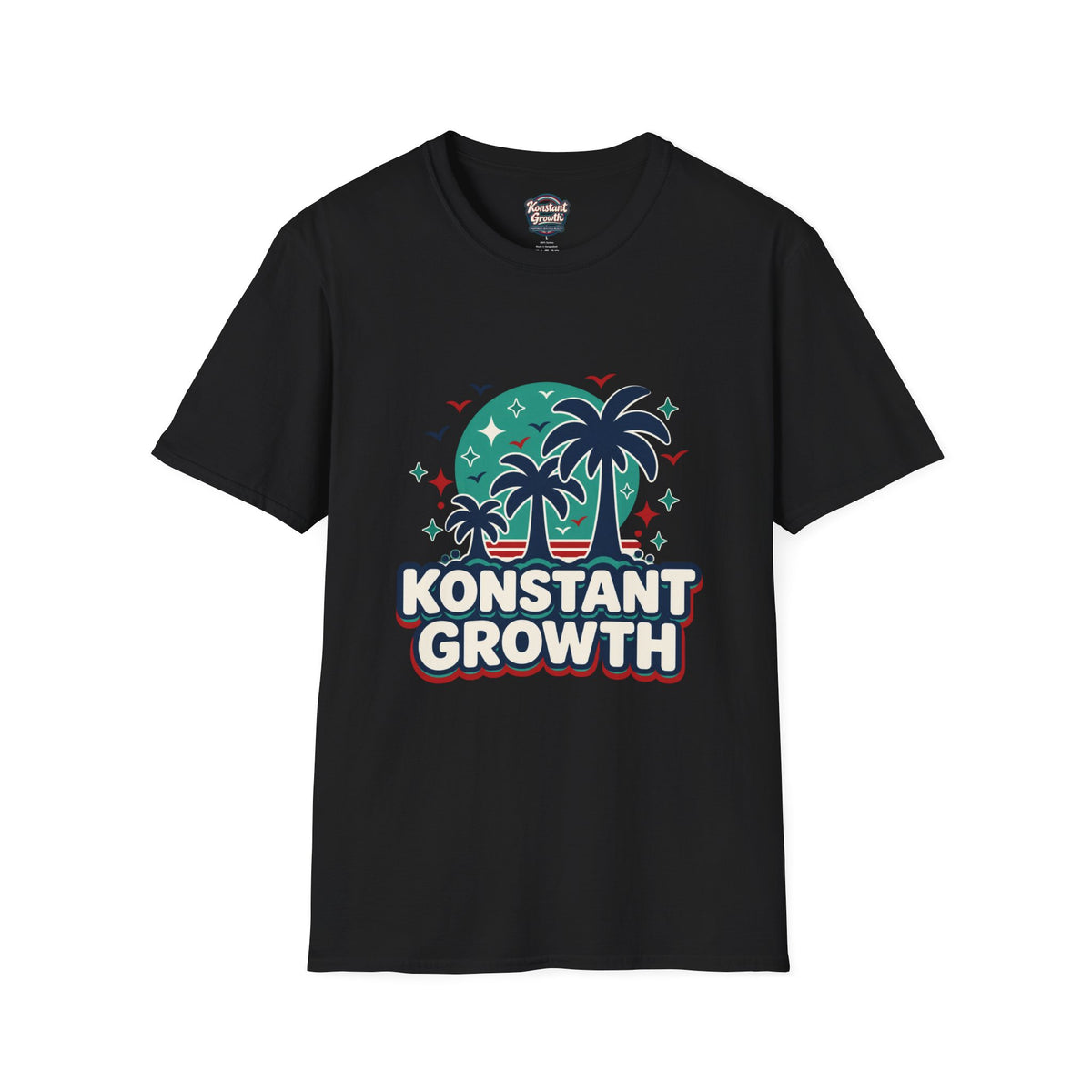 Konstant Growth Palm Tree T‑Shirt — Tropical Motivational Graphic Tee Printify