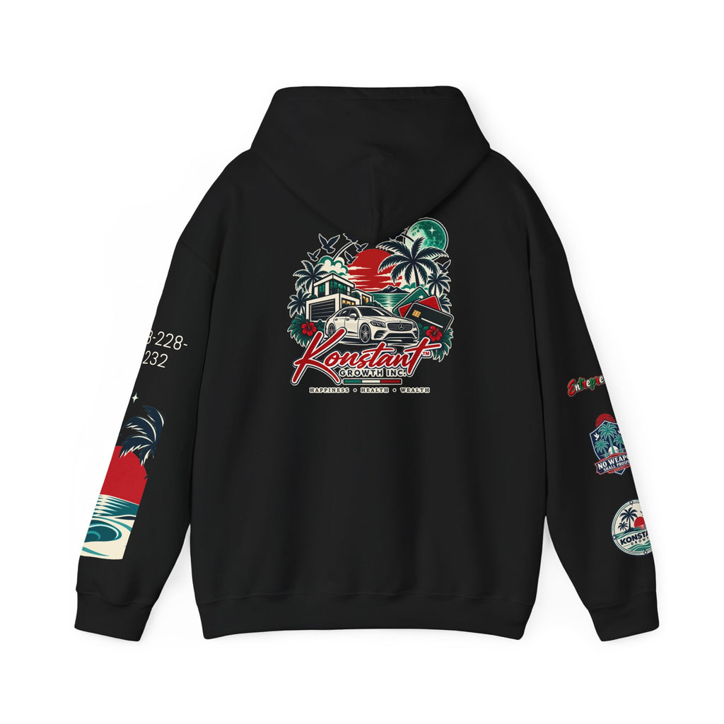 Blessed Hoodie | Surfer Palm Wave Graphic Hoodie, Tropical Beach Sweatshirt