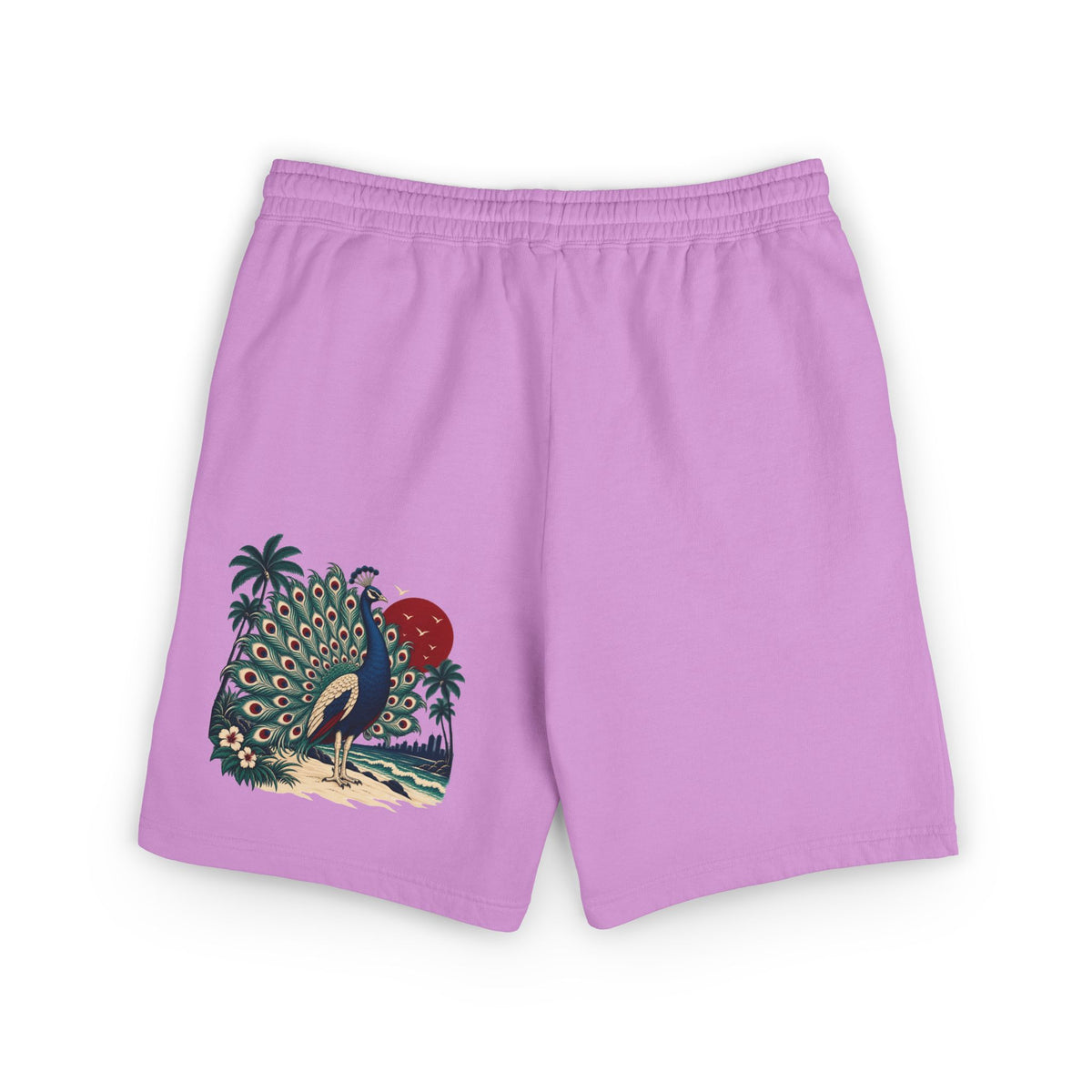 Konstant Growth Palm & Peacock Sweat Shorts — Garment-Dyed Lightweight Fleece