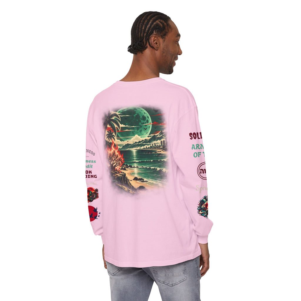 Konstant Growth Inc. Long Sleeve Tee — Tropical Moon Beach Graphic