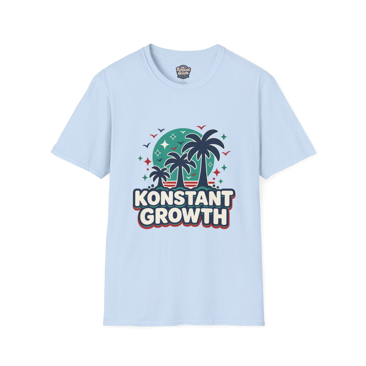 Konstant Growth Palm Tree T‑Shirt — Tropical Motivational Graphic Tee Printify