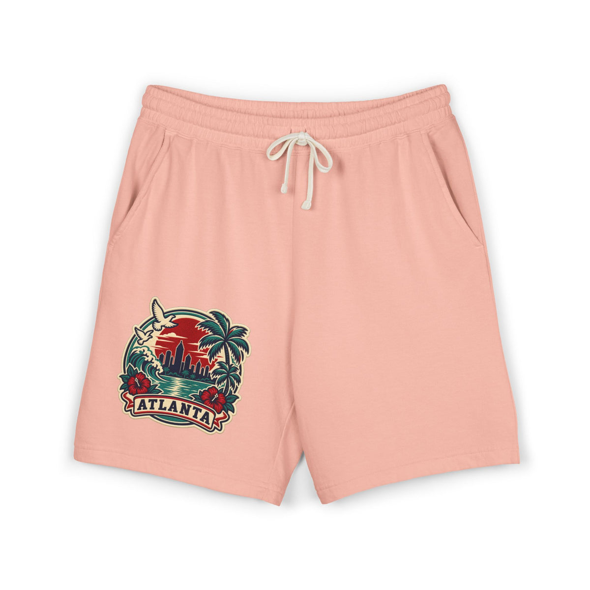 Atlanta Vintage Sunset Sweat Shorts — Garment-Dyed Fleece Printify