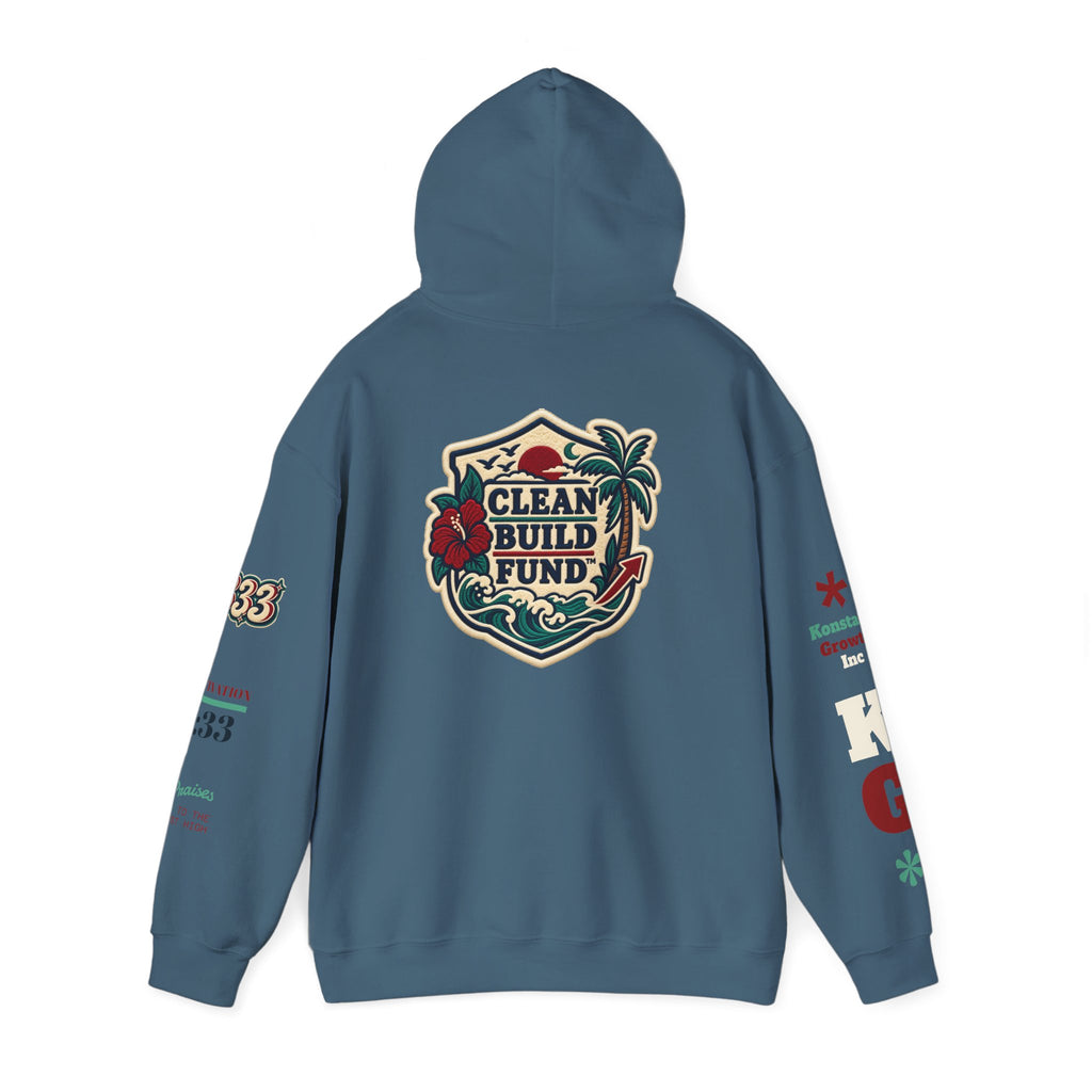 Funding Crewneck Hoodie — "Clean Build Fund" Graphic Pullover