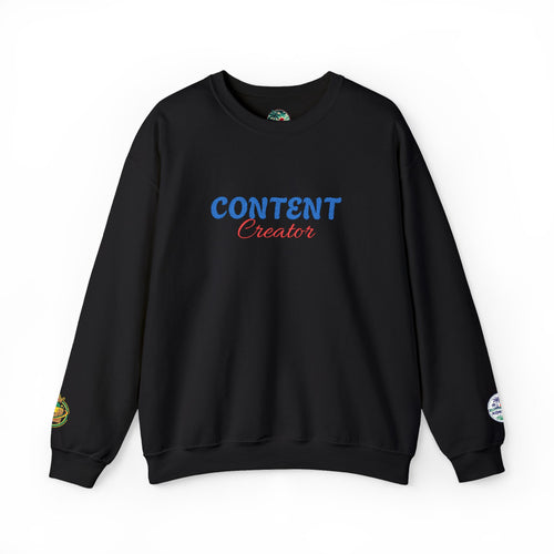 Content Creator Sweatshirt | Embroidered Script Logo, White Crewneck