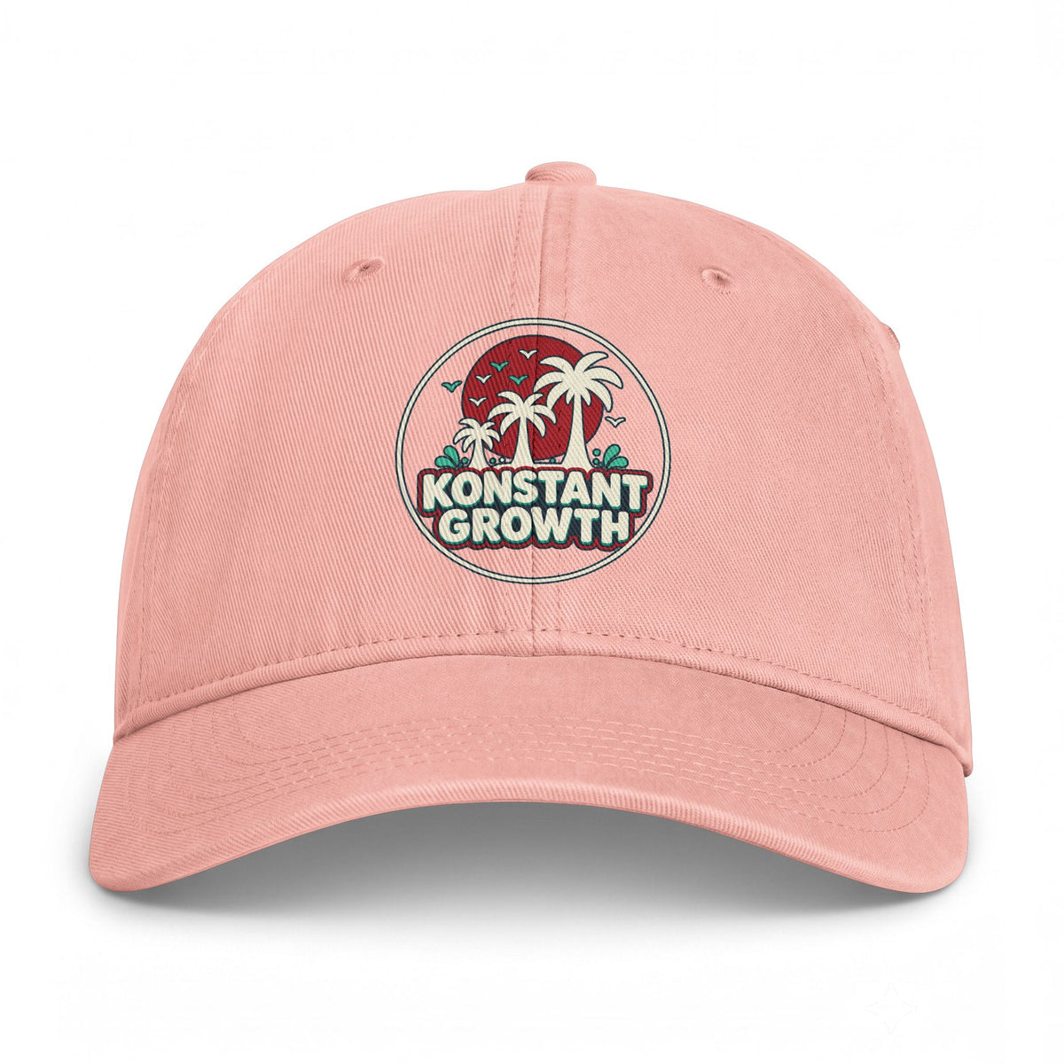 Coastal Washed Cap — 'Konstant Growth' Palm Beach Dad Hat Printify