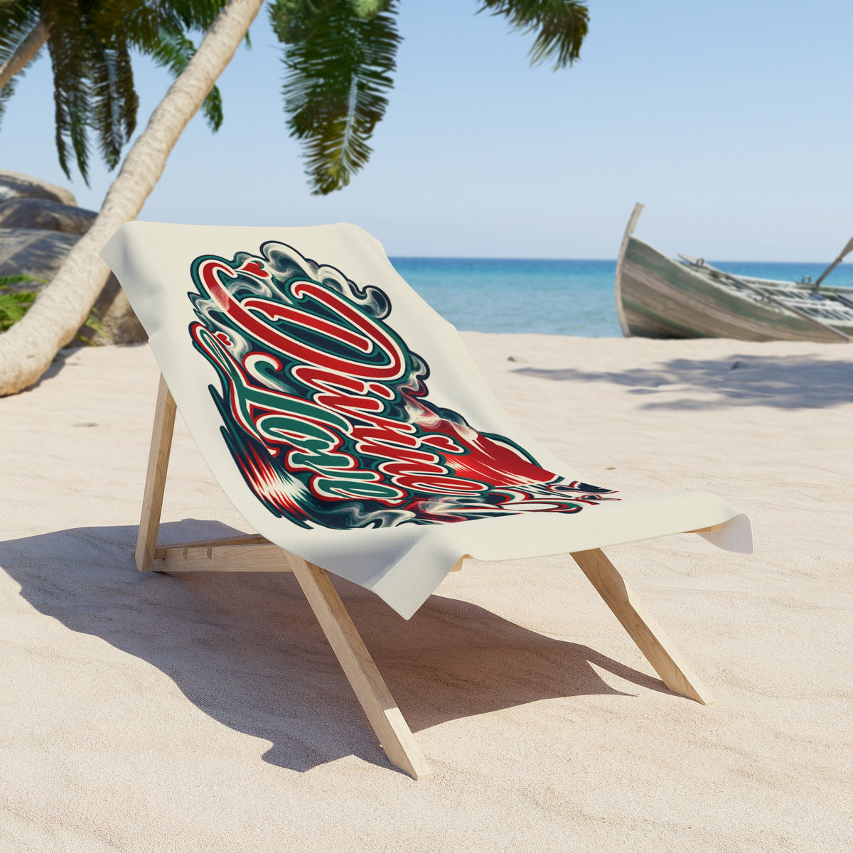 Divine Love Beach Towel — Retro Sunset Hearts & Birds Coastal Towel