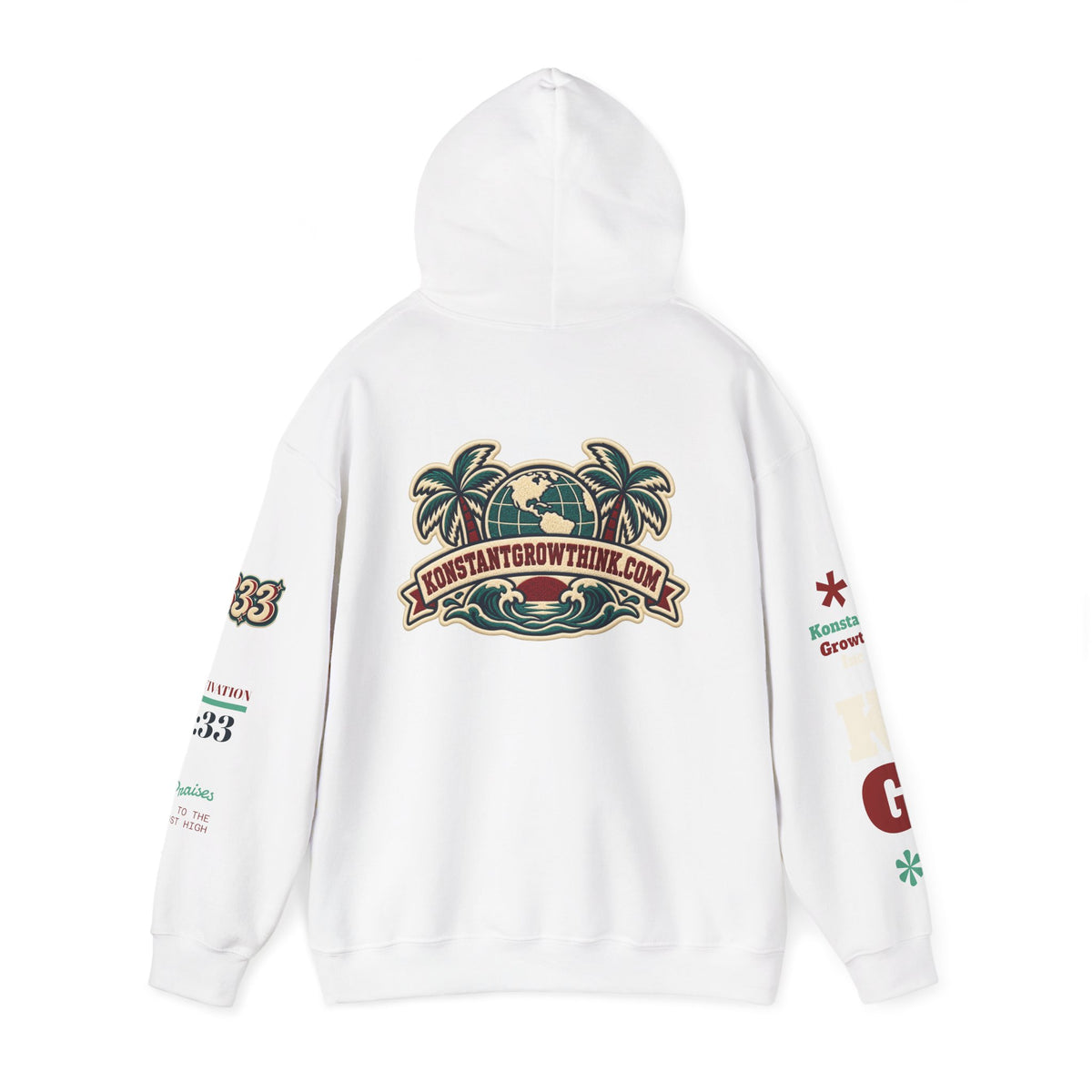 Clean Wave Hoodie — Graphic Palm-Globe Streetwear Hooded Sweatshirt