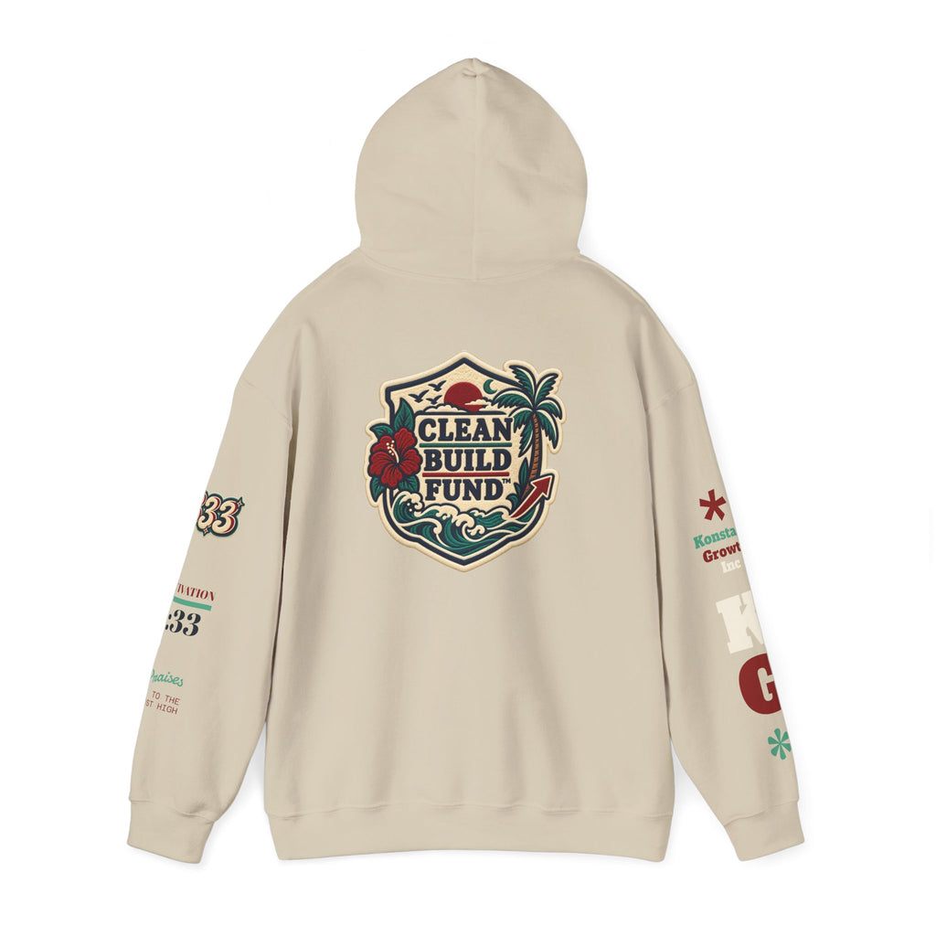 Funding Crewneck Hoodie — "Clean Build Fund" Graphic Pullover