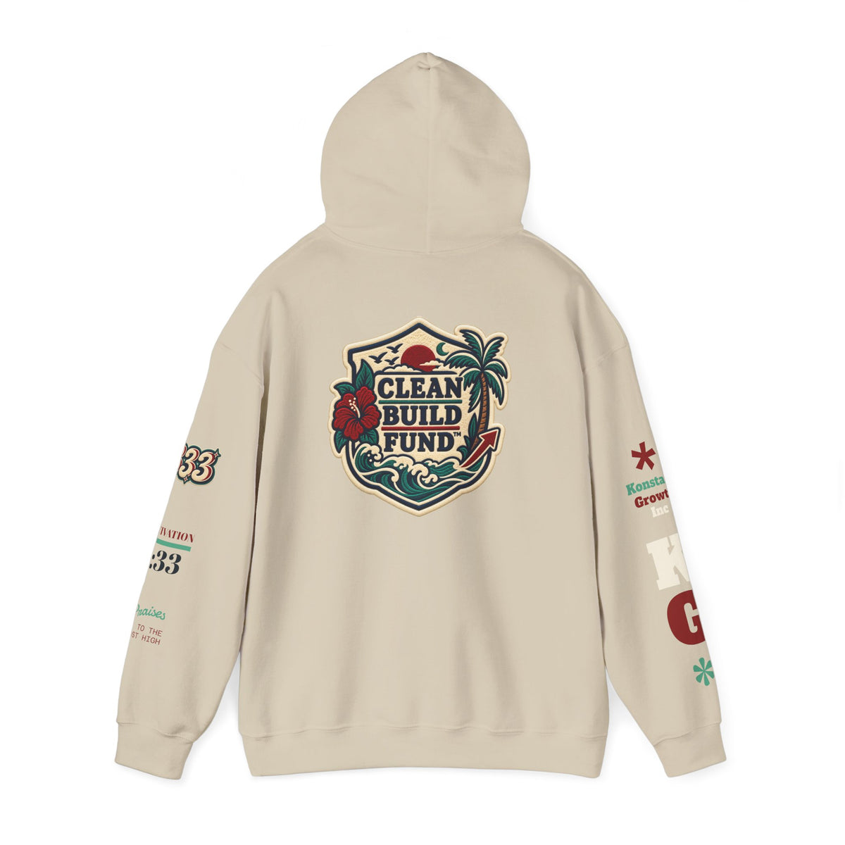 Funding Crewneck Hoodie — "Clean Build Fund" Graphic Pullover