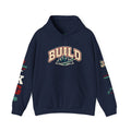 Build Cityscape Hoodie — Vintage Surf-Inspired 'BUILD' Graphic Pullover