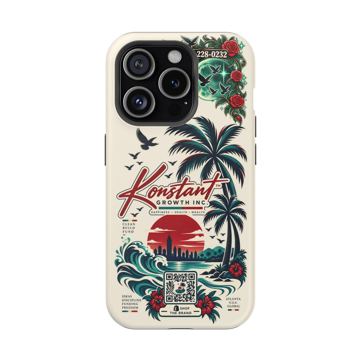 Tropical Palm Phone Case — "Konstant Growth Inc." Impact-Resistant Protective Case Printify