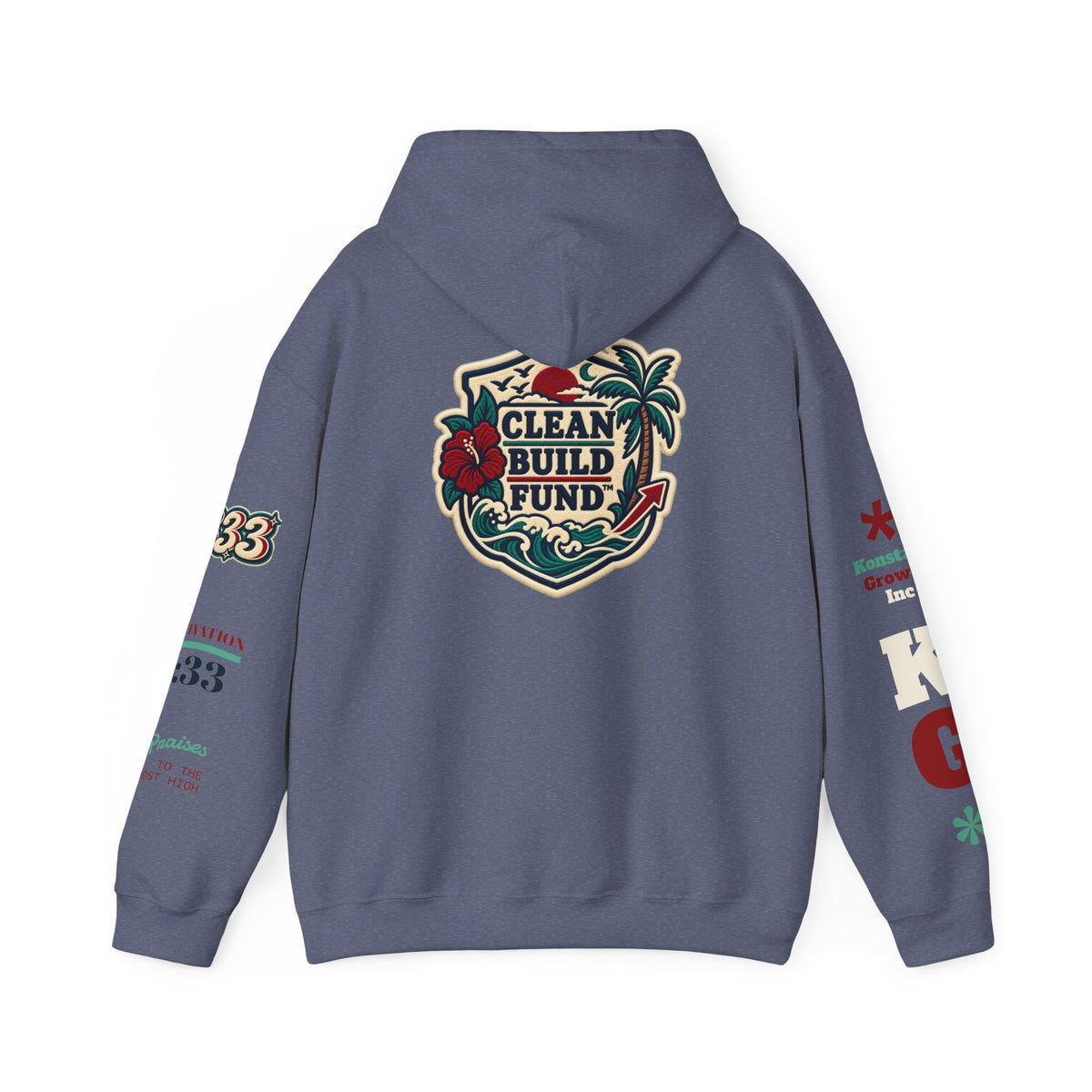 Funding Crewneck Hoodie — "Clean Build Fund" Graphic Pullover