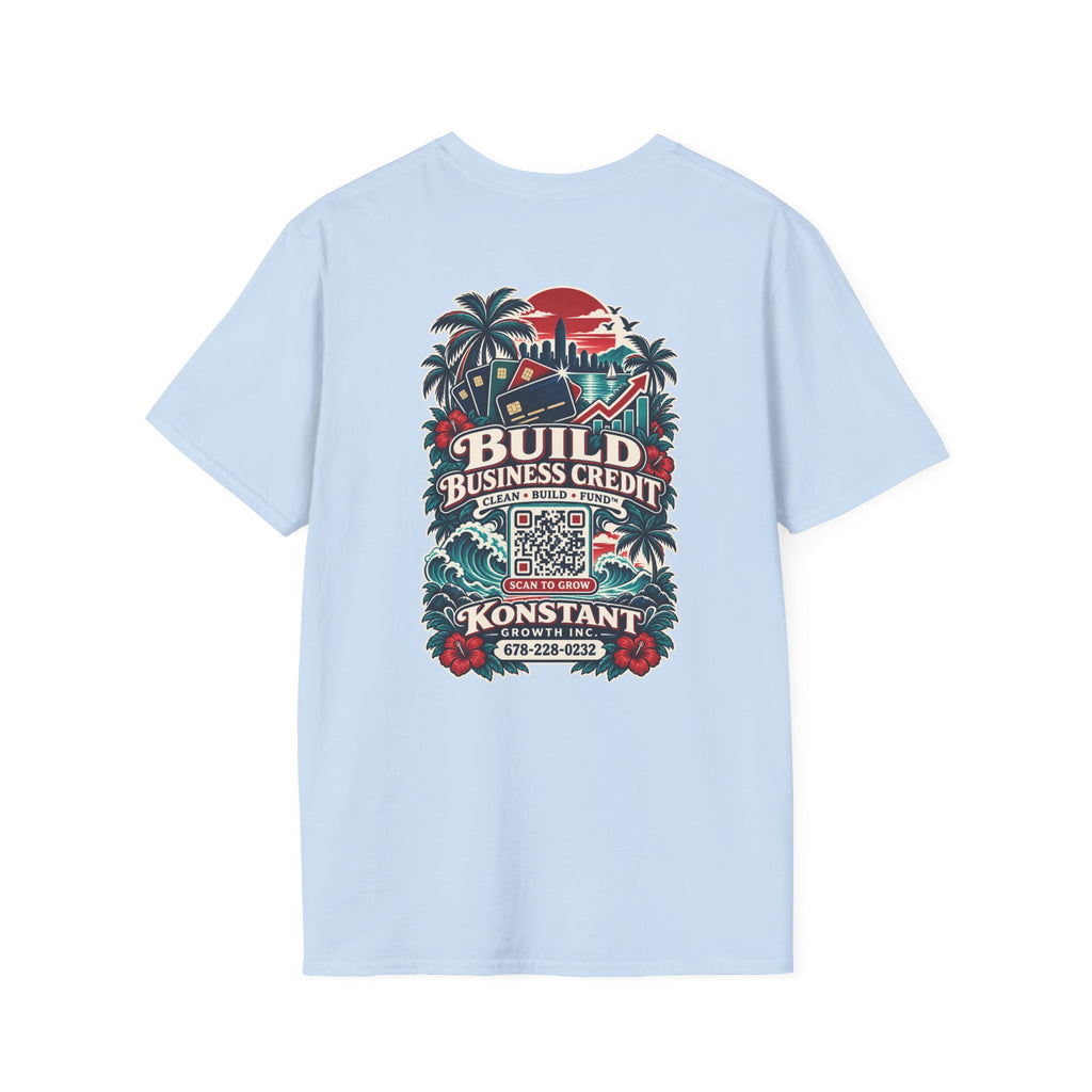Konstant Growth T-Shirt — "Build Business Credit" Tropical Logo Tee