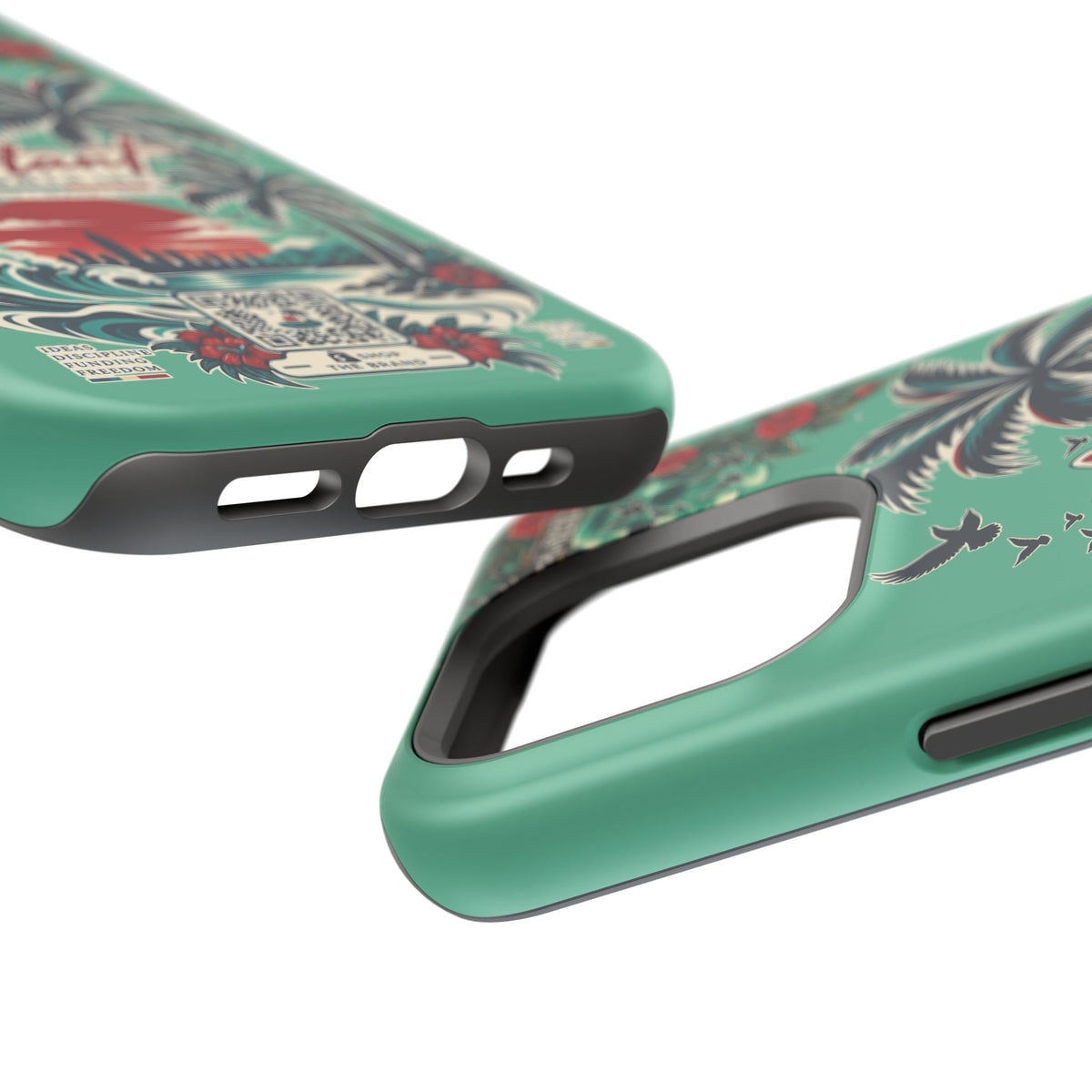 Tropical Palm Impact Phone Case — "Konstant Growth Inc." Retro Sunset Floral Design