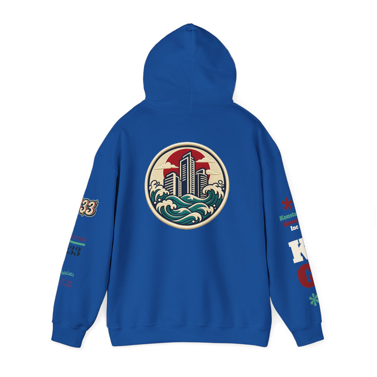 Build Cityscape Hoodie — Vintage Surf-Inspired 'BUILD' Graphic Pullover