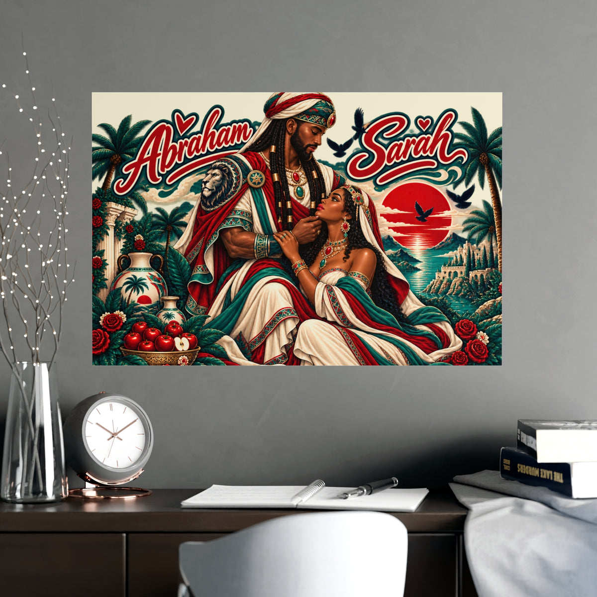 Personalized Abraham & Sarah Vintage-Style Matte Poster