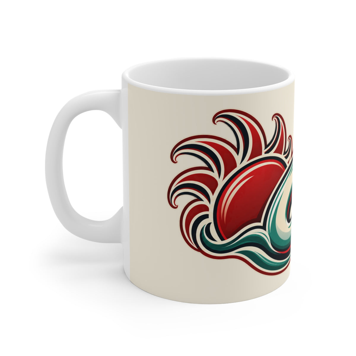 Retro Sunset Crest Mug — CEO Vintage Surf Wave Coffee Cup (11oz)