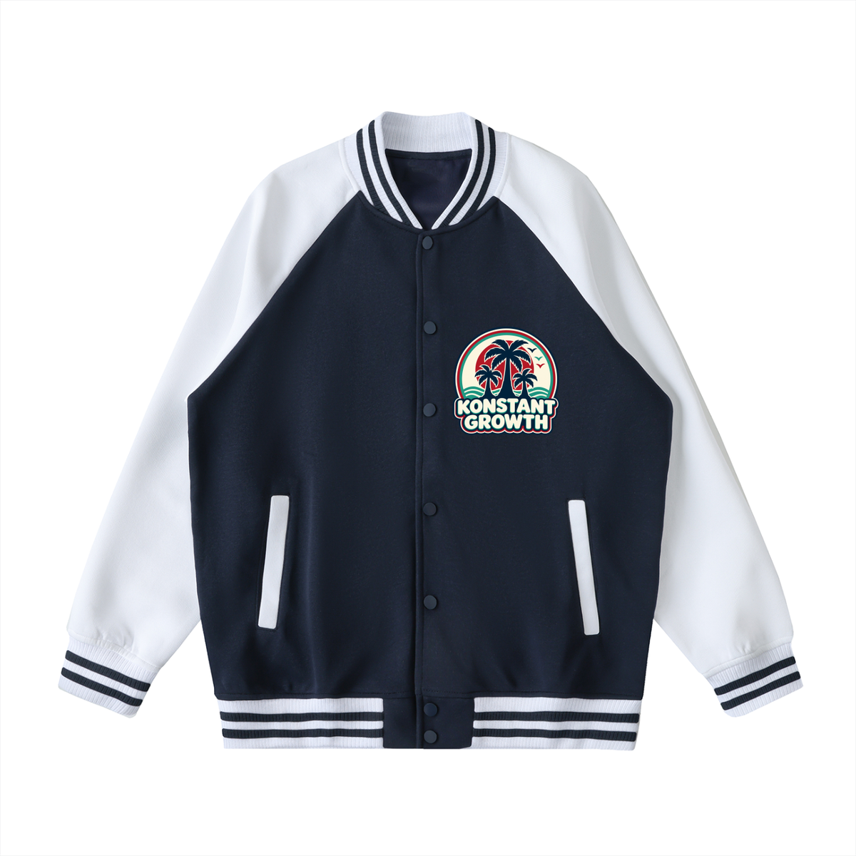 Konstant Growth Vintage — Two Tone Raglan Sleeve Varsity Jacket ODMPOD