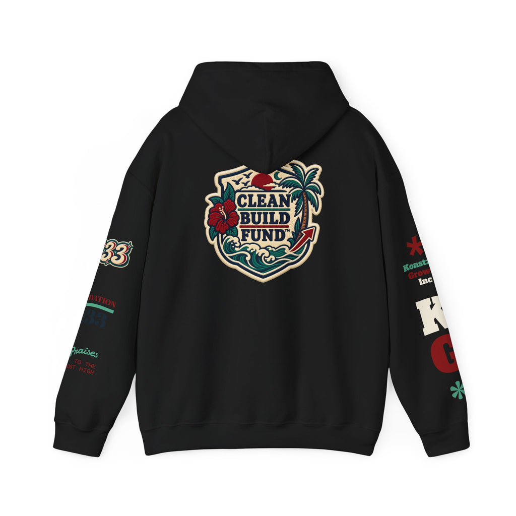 Funding Crewneck Hoodie — "Clean Build Fund" Graphic Pullover