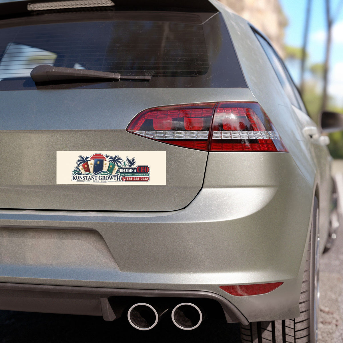 Car Magnet — "Konstant Growth Inc." Tropical Luxury Design (Happiness • Health • Wealth)
