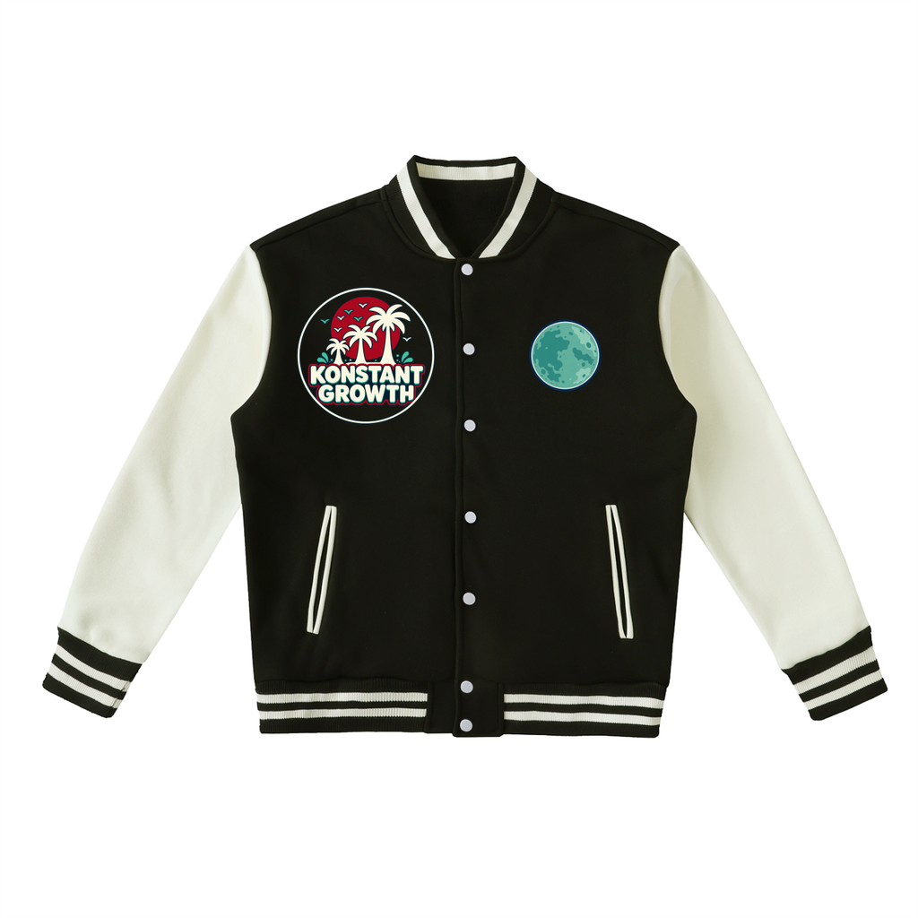 Konstant Growth Vintage — Two-Tone Fleeced Varsity Jacket