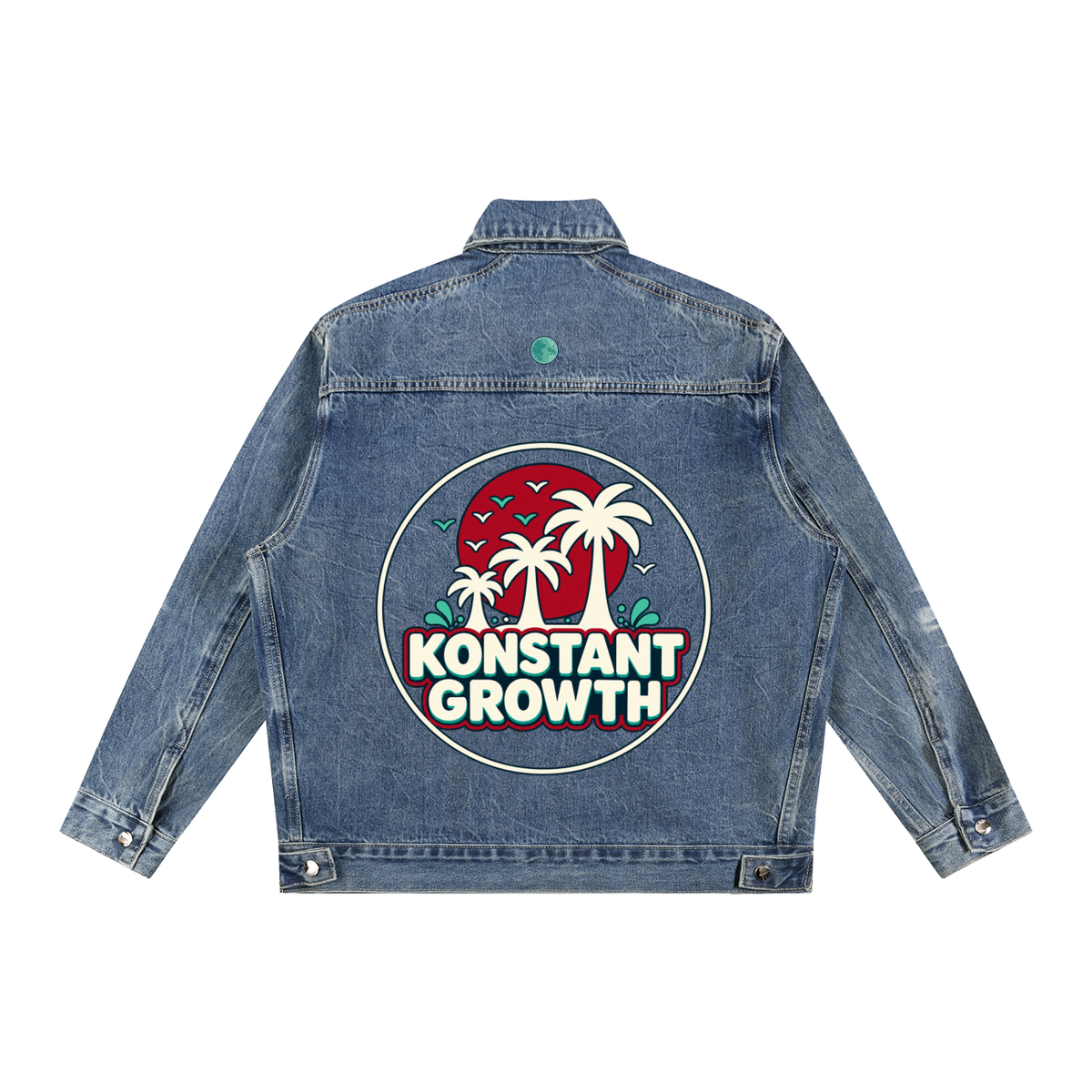 Vintage Wash Zip Up Denim Jacket ODMPOD