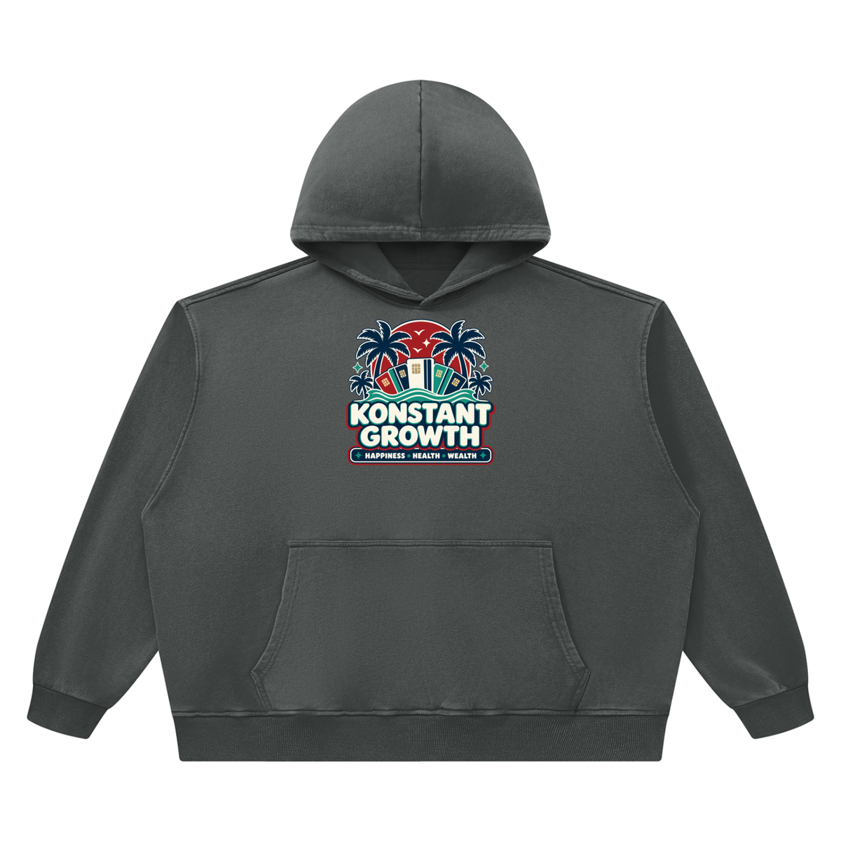 Konstant Growth Vintage — Unisex Heavyweight Vintage Wash Boxy Hoodie ODMPOD