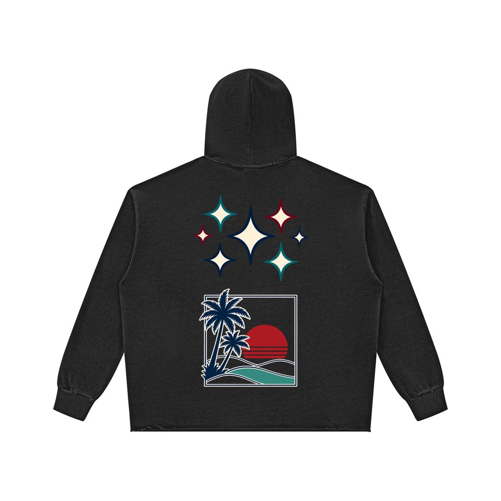 Unisex Vintage Wash Raw Edge Hoodie ODMPOD