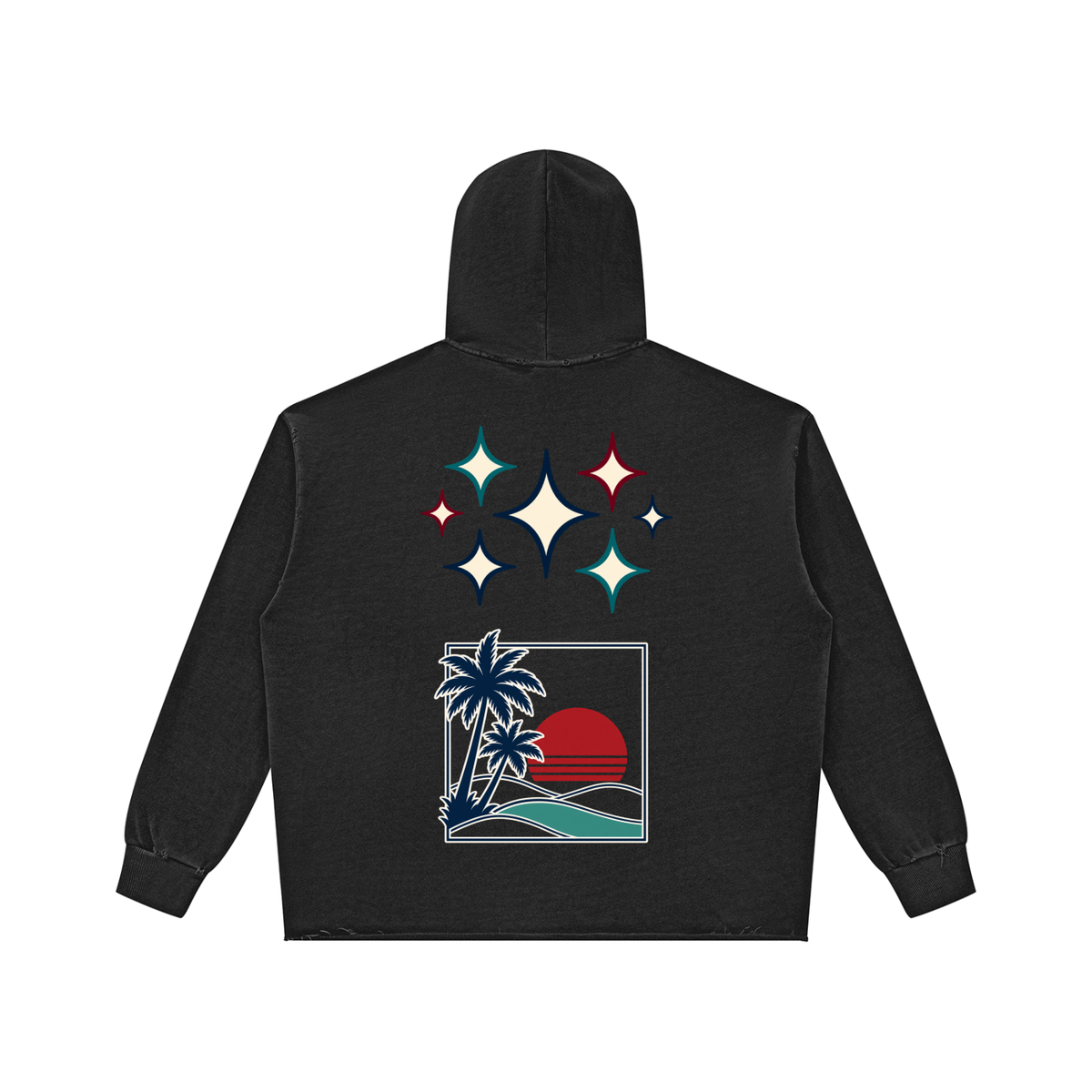 Unisex Vintage Wash Raw Edge Hoodie ODMPOD