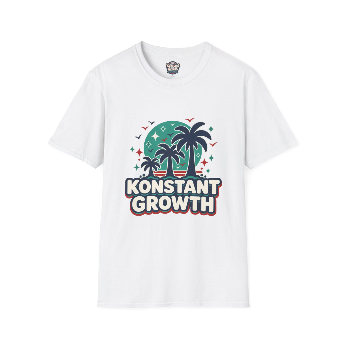 Konstant Growth Palm Tree T‑Shirt — Tropical Motivational Graphic Tee Printify