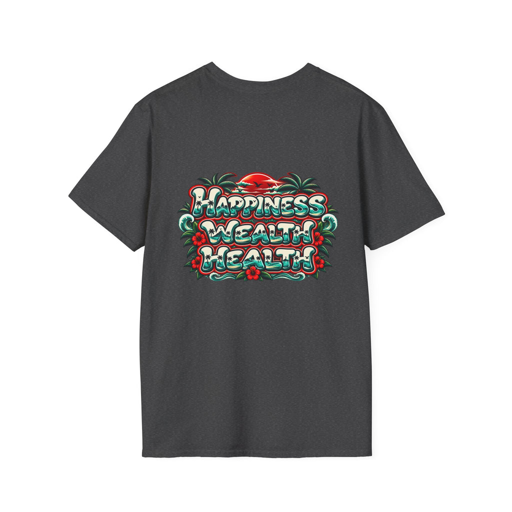 Konstant Growth 'Happiness Wealth Wealth' Graphic T-Shirt