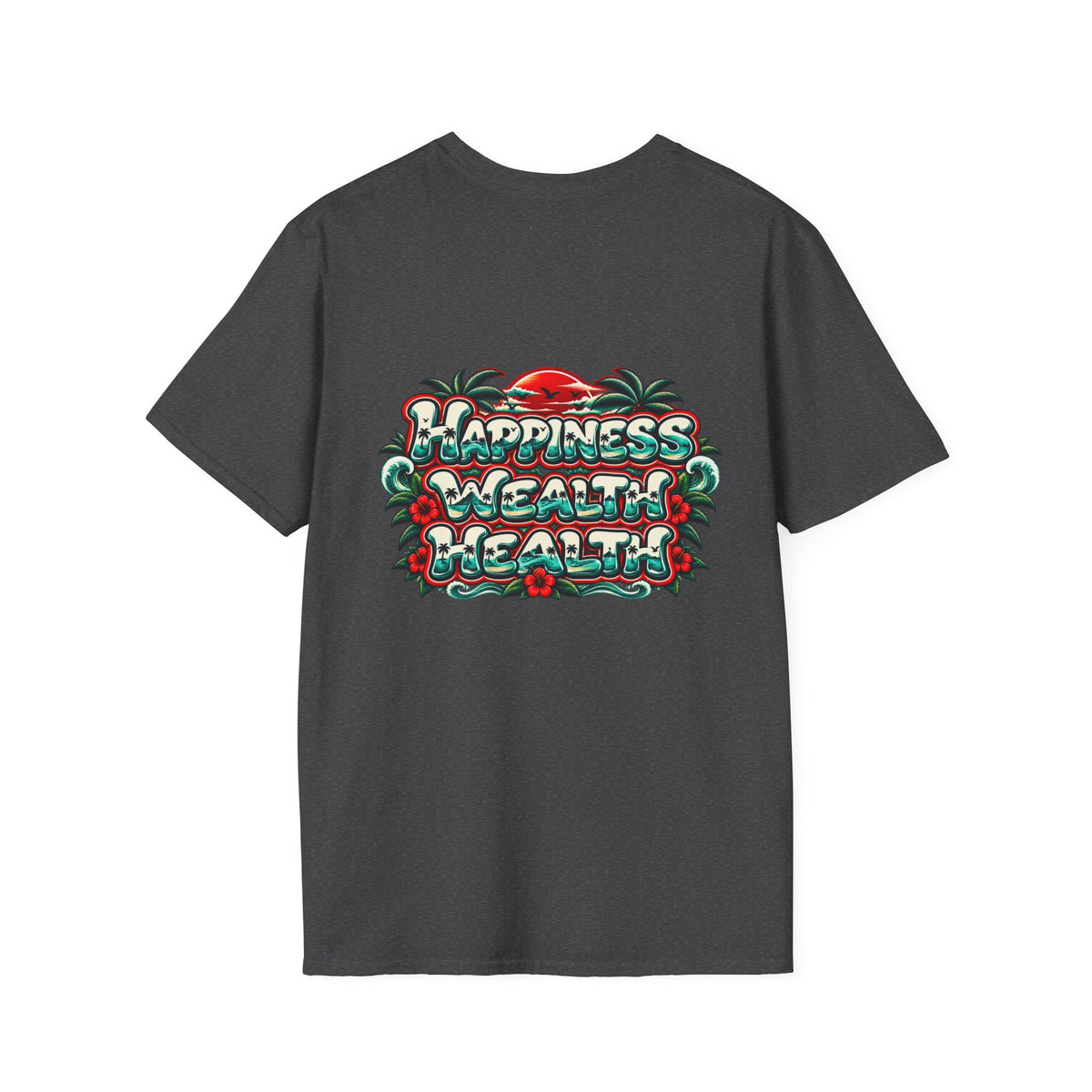 Konstant Growth 'Happiness Wealth Wealth' Graphic T-Shirt
