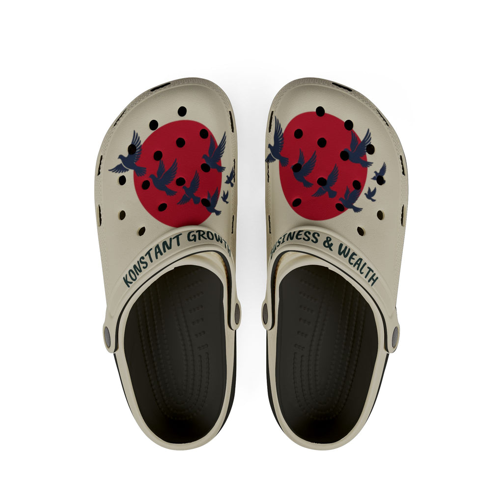 Red Sun with Swallows Clog