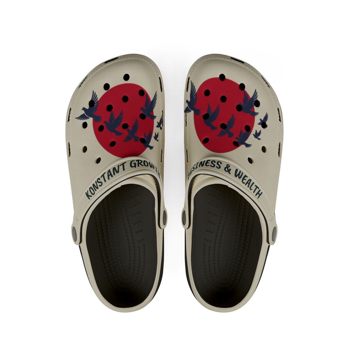 Red Sun with Swallows Clog