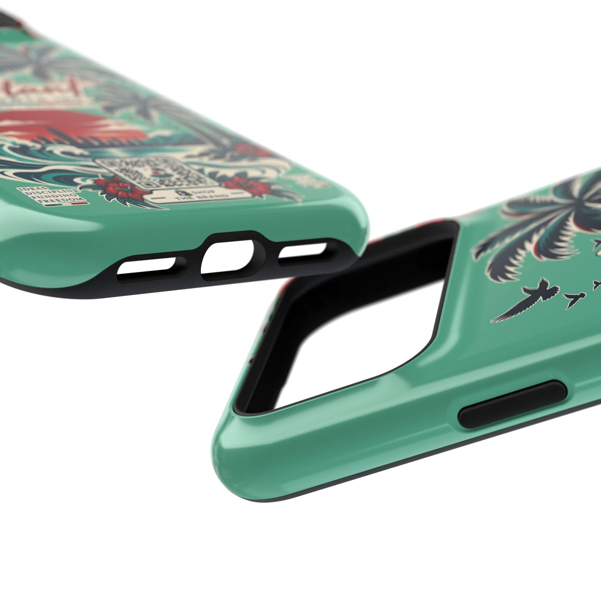 Tropical Palm Impact Phone Case — "Konstant Growth Inc." Retro Sunset Floral Design