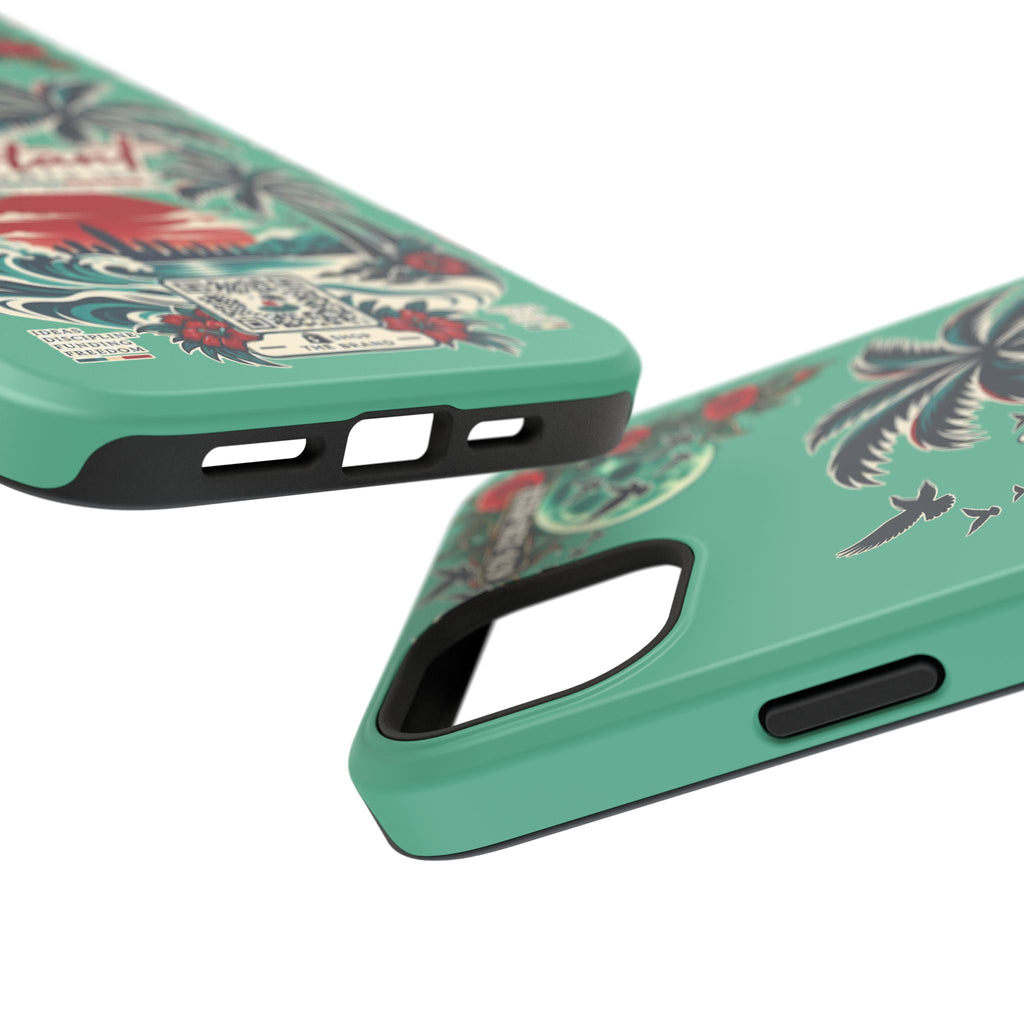 Tropical Palm Impact Phone Case — "Konstant Growth Inc." Retro Sunset Floral Design