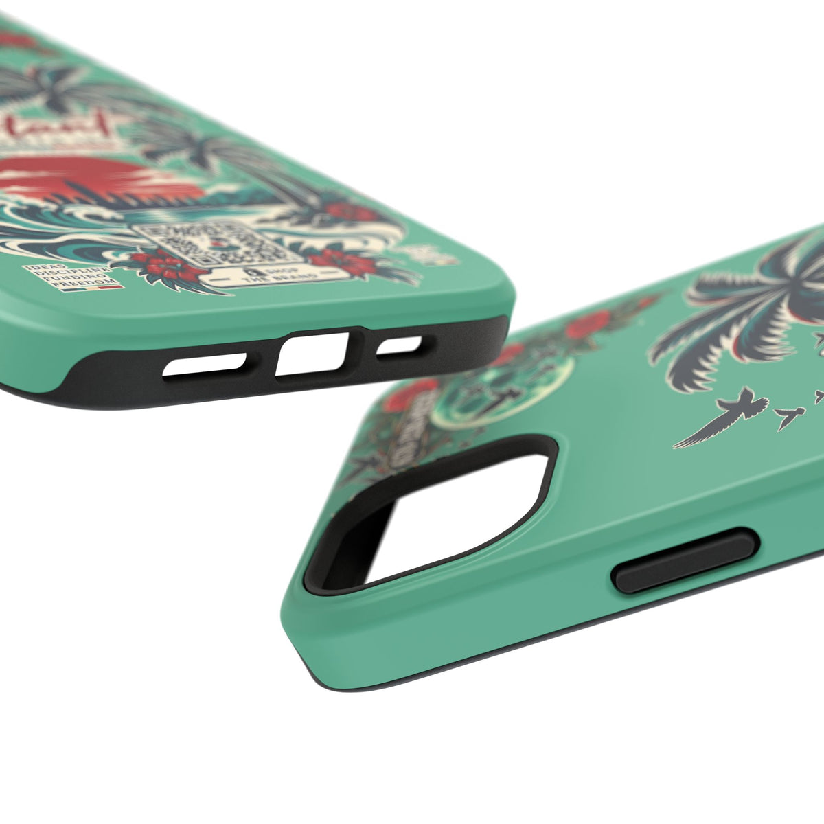Tropical Palm Impact Phone Case — "Konstant Growth Inc." Retro Sunset Floral Design