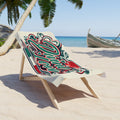 Divine Love Beach Towel — Retro Script Sunset Hearts Design