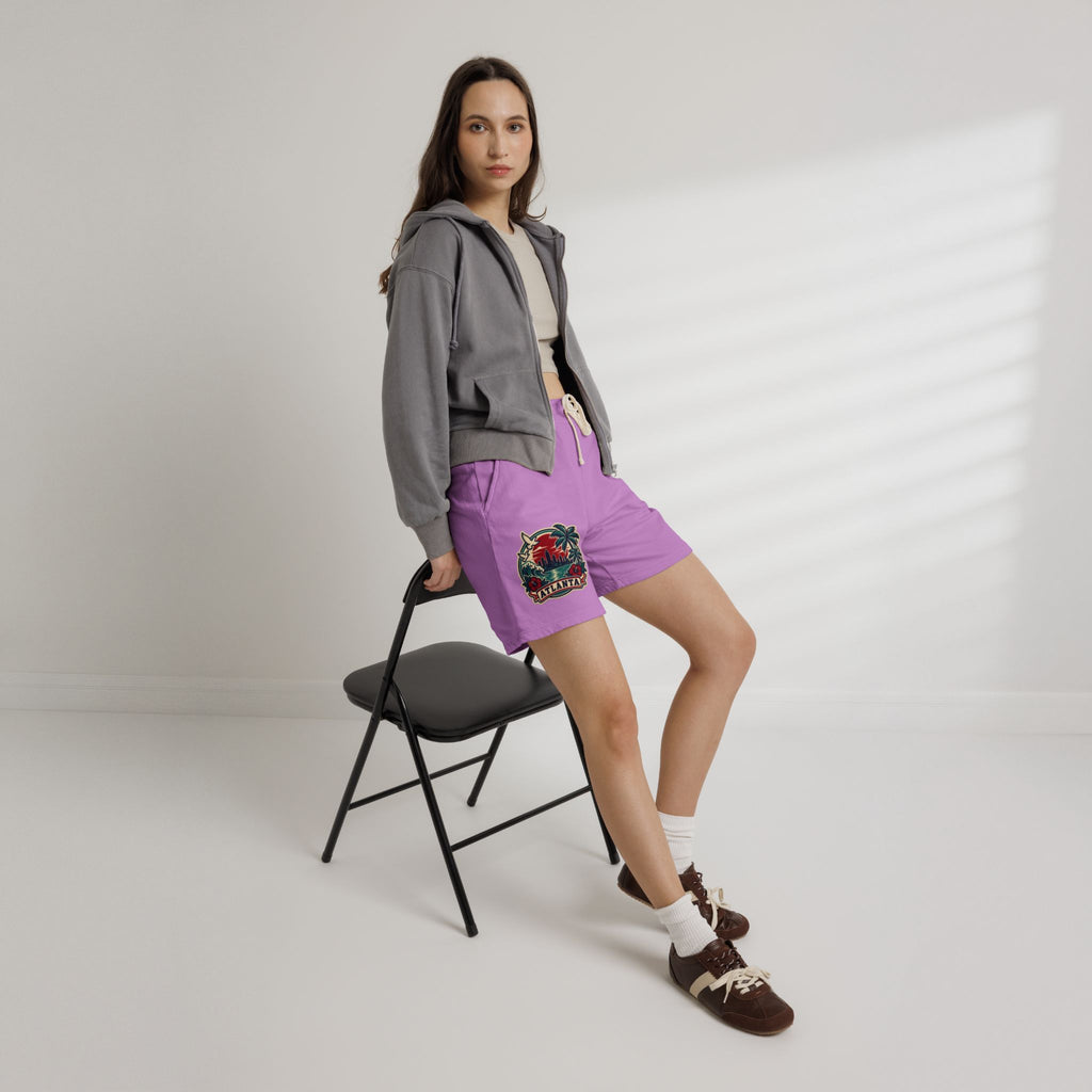 Atlanta Vintage Sunset Sweat Shorts — Garment-Dyed Fleece