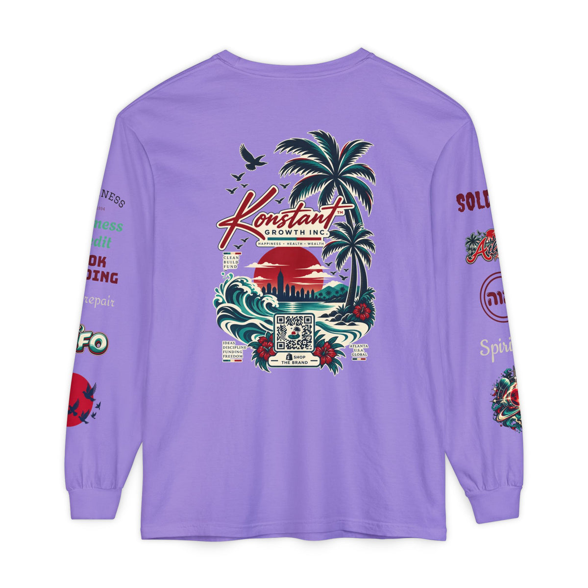 Konstant Growth Long Sleeve T-Shirt — Tropical Palm Surf Graphic Printify