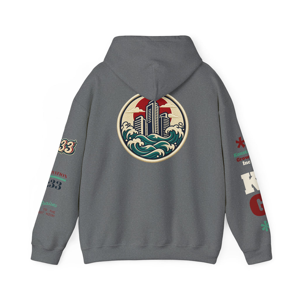 Build Cityscape Hoodie — Vintage Surf-Inspired 'BUILD' Graphic Pullover