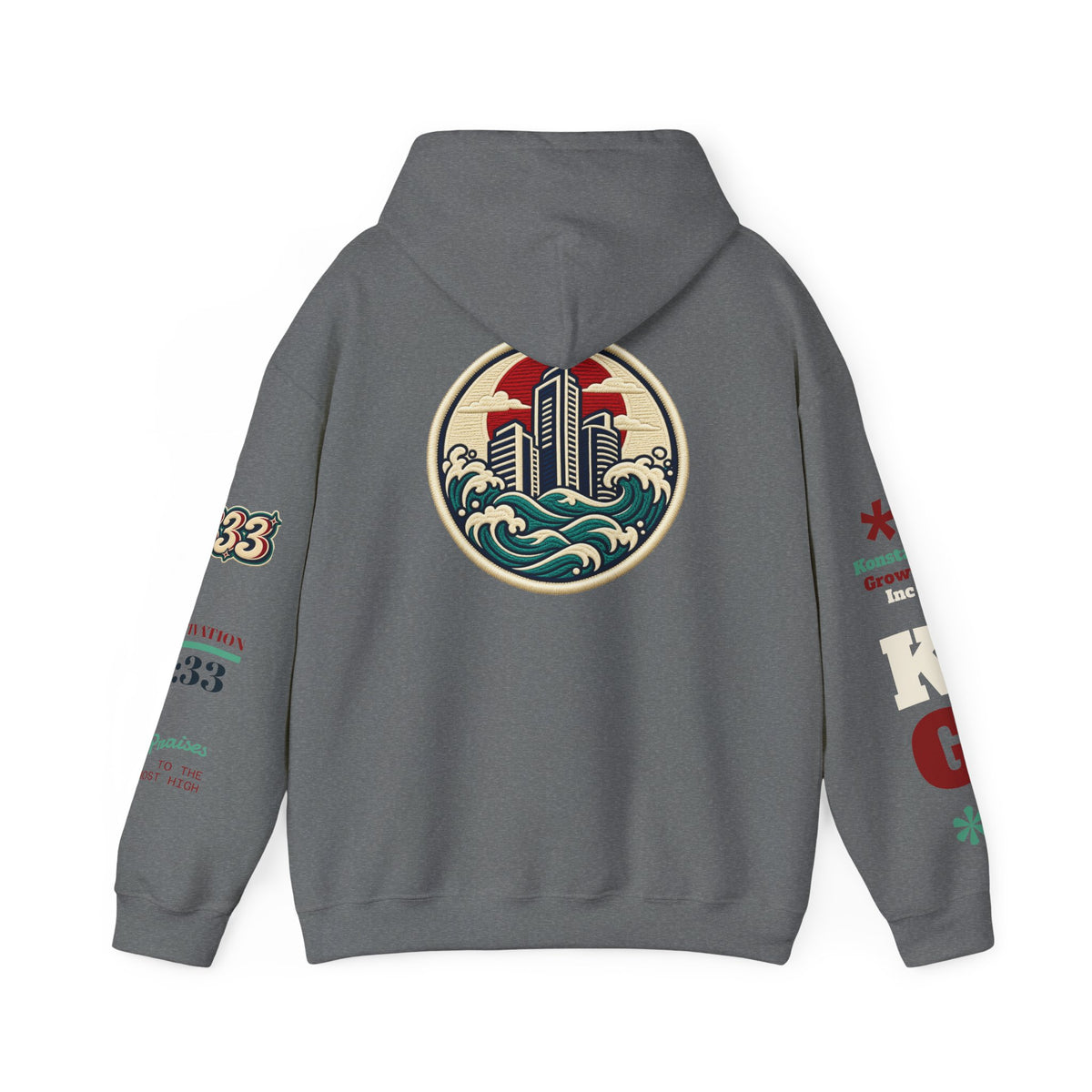 Build Cityscape Hoodie — Vintage Surf-Inspired 'BUILD' Graphic Pullover