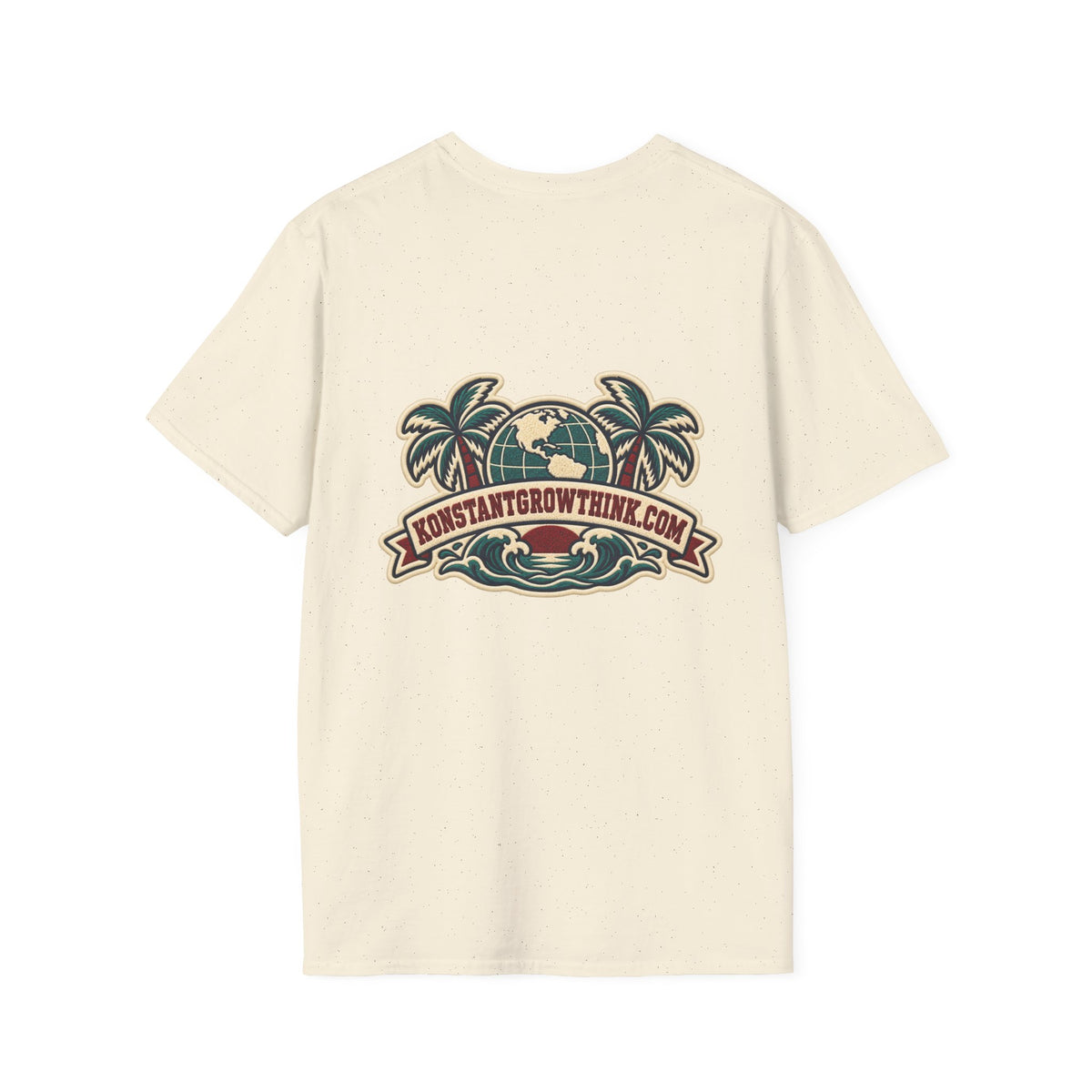 Clean Wave T-Shirt — Vintage Surf Logo Tee (beach palms, "CLEAN") Printify