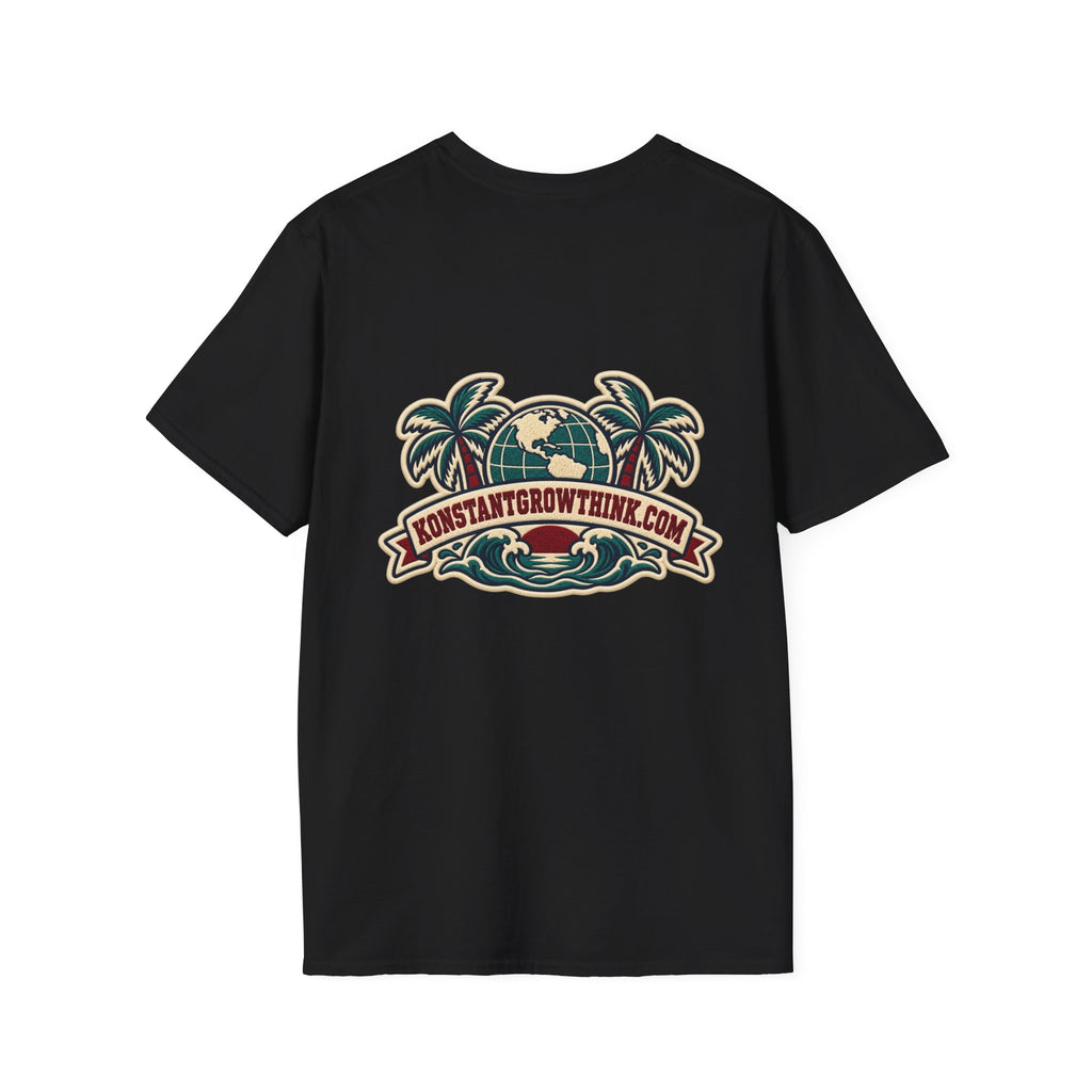 Clean Wave T-Shirt — Vintage Surf Logo Tee (beach palms, "CLEAN")