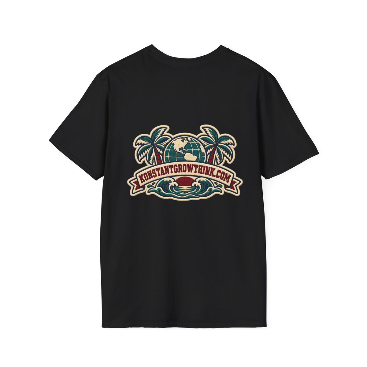 Clean Wave T-Shirt — Vintage Surf Logo Tee (beach palms, "CLEAN")