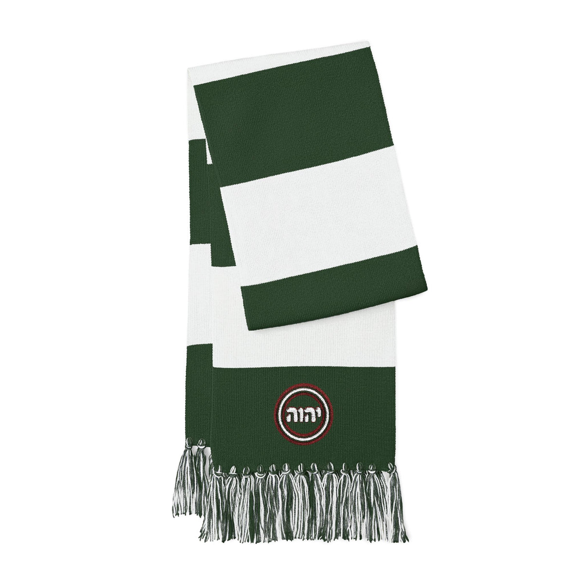 Striped Embroidered Crest Scarf | Spectator Scarf