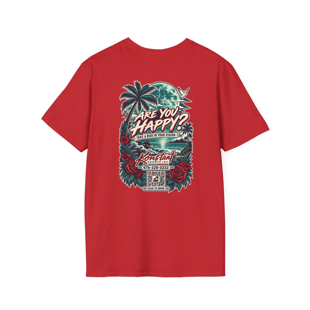 Are You Happy? Graphic T-Shirt — Konstant Growth Retro Tropical Design