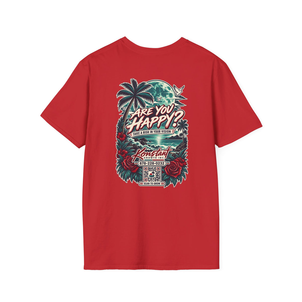 Are You Happy? Graphic T-Shirt — Konstant Growth Retro Tropical Design