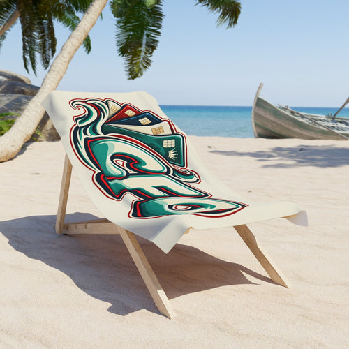 CFO Card Deck Beach Towel - Retro Casino Money Vibe Printify
