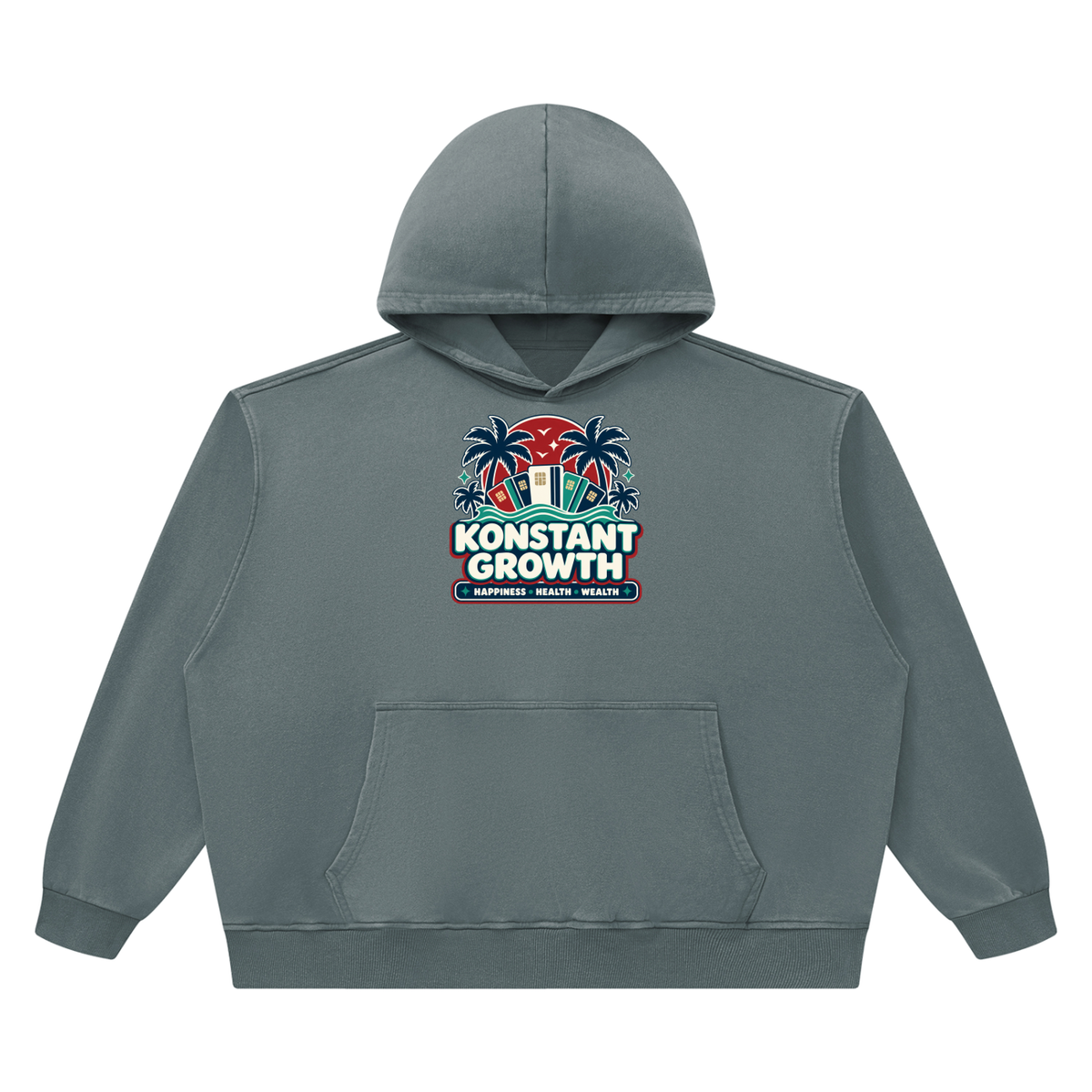 Konstant Growth Vintage — Unisex Heavyweight Vintage Wash Boxy Hoodie ODMPOD